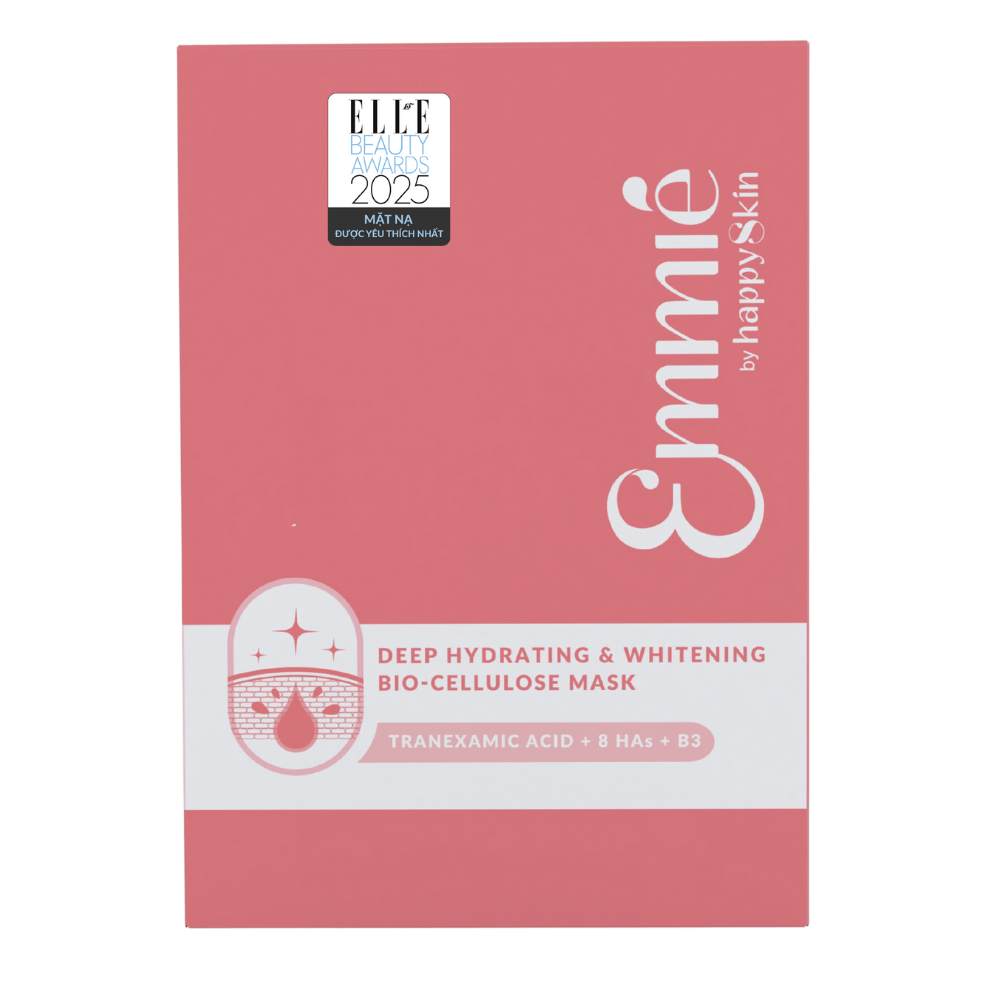 [QUÀ TẶNG] Hộp 10 Mặt nạ phôi dừa Phục hồi B5 Dưỡng sáng B3 Bio Cellulose Mask Emmie by Happyskin