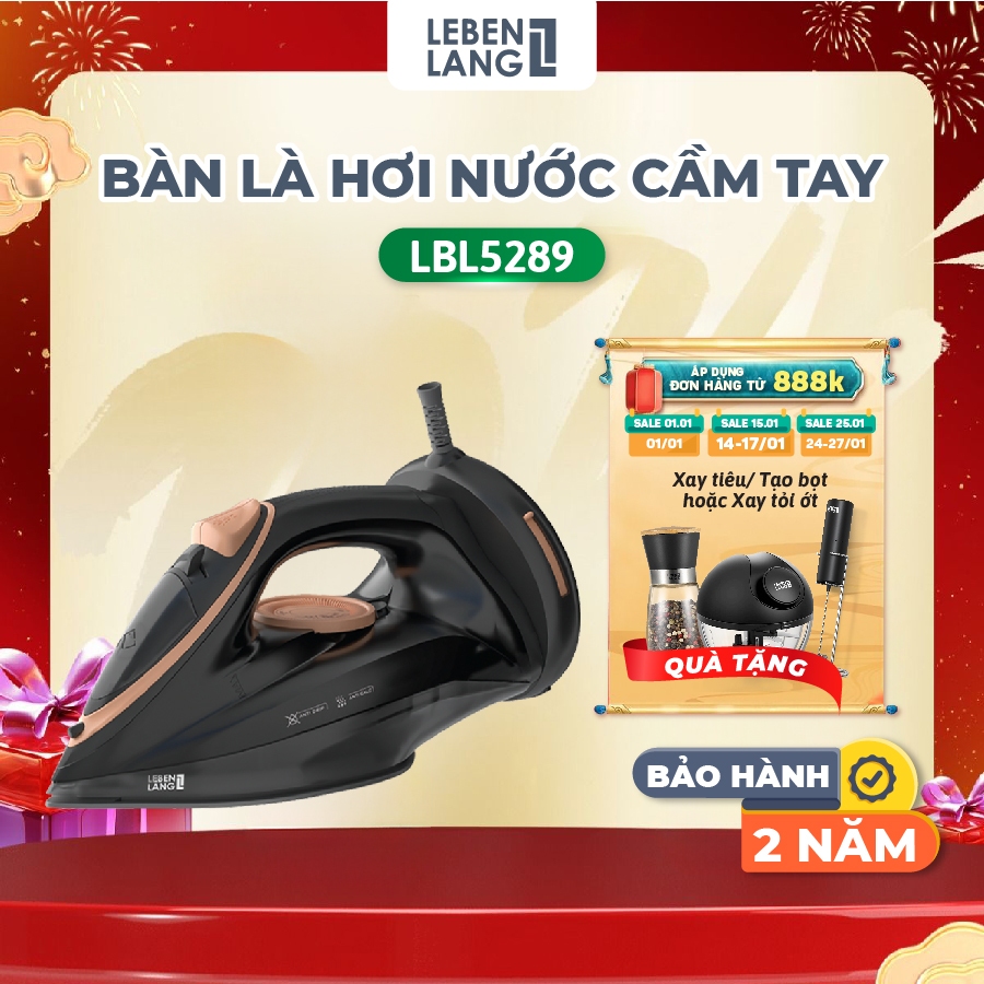 Bàn Ủi Hơi Nước Cầm Tay Lebenlang LBL5289, 2200W, Bình Chứa 260ml - Hàng Chính Hãng - Là Quần Áo