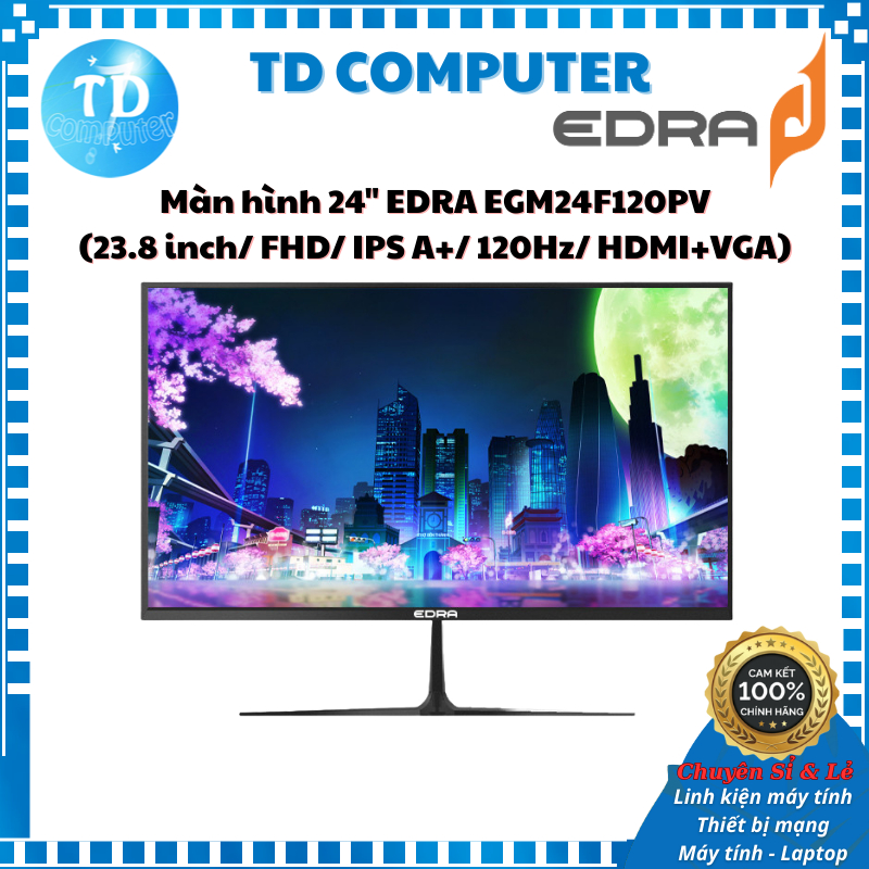 Màn hình LCD 24" EDRA EGM24F120PV (23.8 inch/ FHD/ IPS A+/ 120Hz/ HDMI+VGA) - Hàng chính hãng