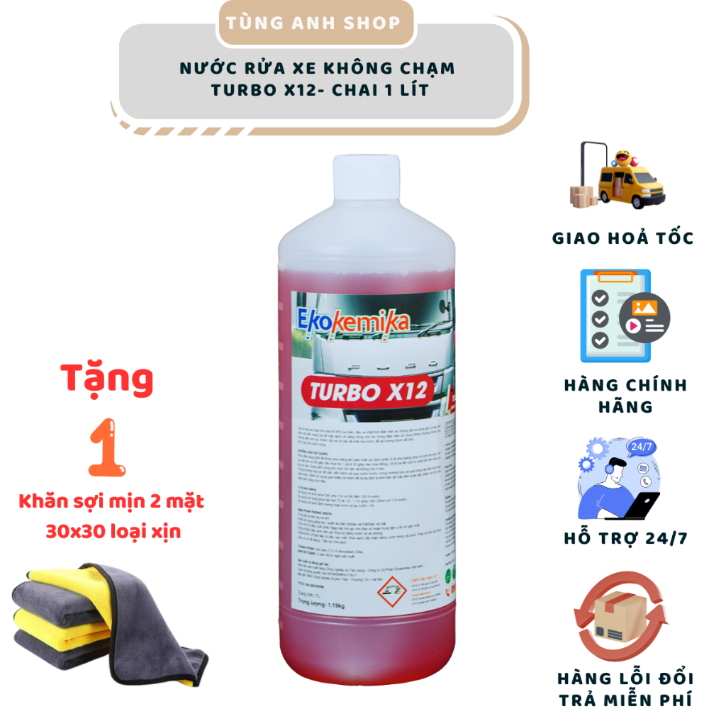 Dung Dịch Rửa Xe Không Chạm Cao Cấp Ekokemika Turbo X12