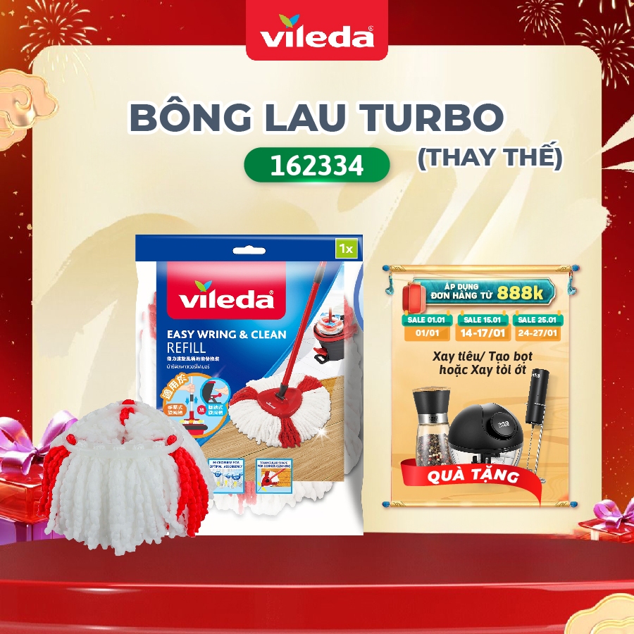 Bông lau thay thế cây lau nhà VILEDA Turbo Easy Wring&Clean - TSU162334