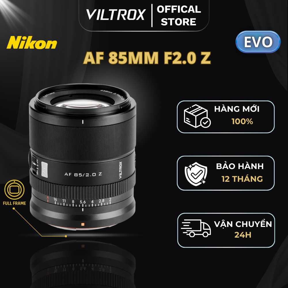 VILTROX AF 85mm F2.0 EVO Full- Frame For Nikon Z-Mount, Ống kính nhẹ nhất dòng 85 - HÀNG CHÍNH HÃNG