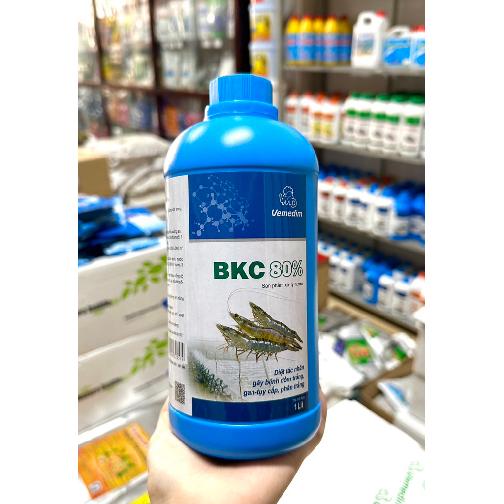 Vemedim BKC 80% (Tôm) mẫu mới - Diệt Khuẩn Diệt Tảo, Tôm Thân Đỏ, Xử Lý Nước (Chai 1 Lít)