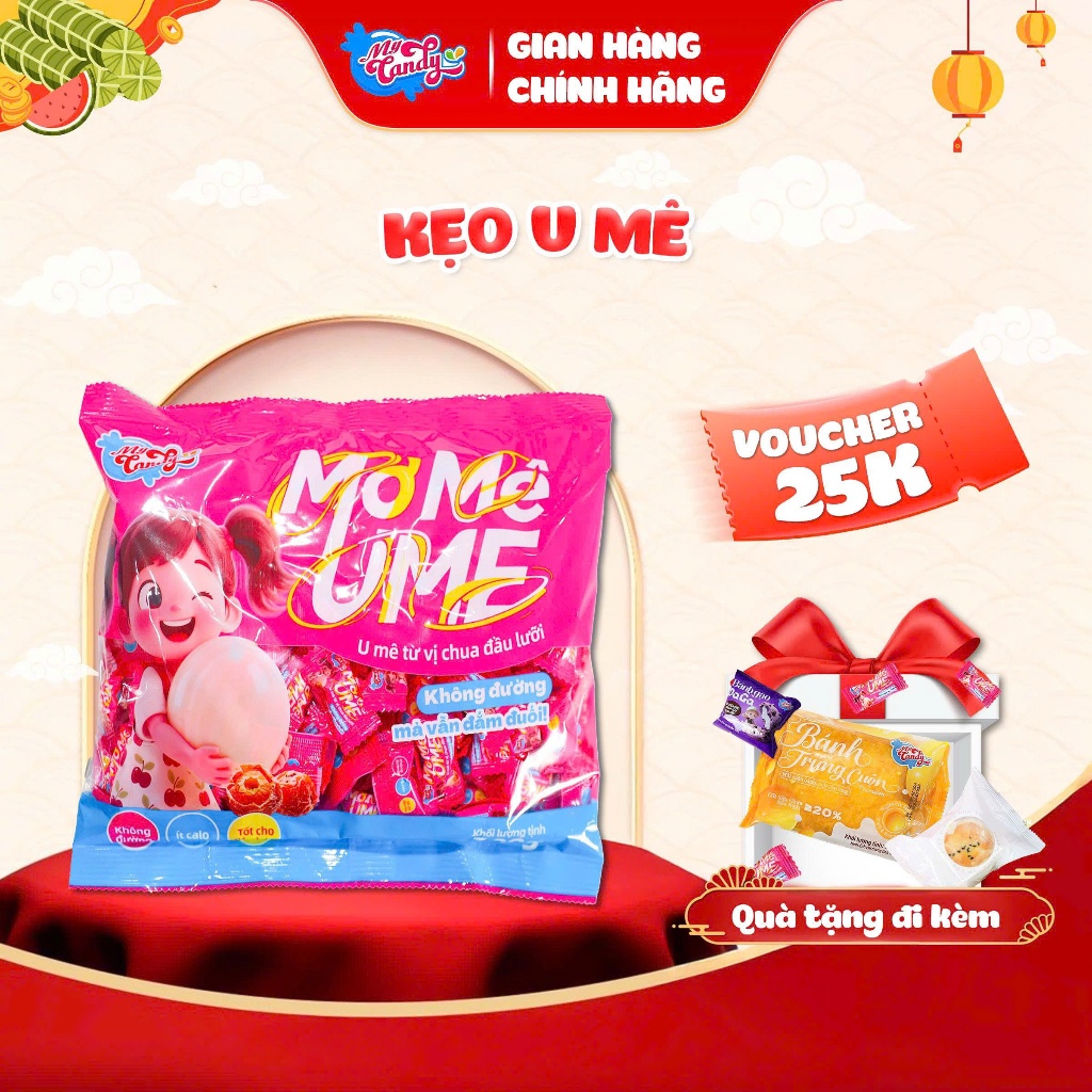 Kẹo ô mai Ume không đường, ít calo, tốt cho tiêu hoá gói 200gr - My Candy Việt Nam