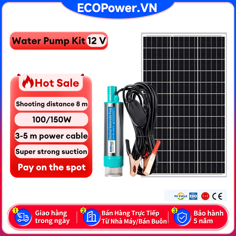 Solar Pump Solar Water Sprayer Booster Pump 12V DC 100W / 150W Multi-function Water Booster Pump