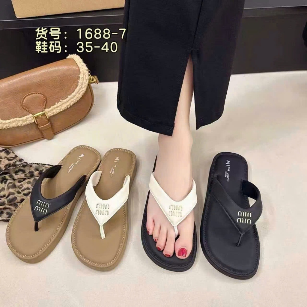 Dép kẹp nữ da mềm 1688-7 fulbox - HACHI SHOES