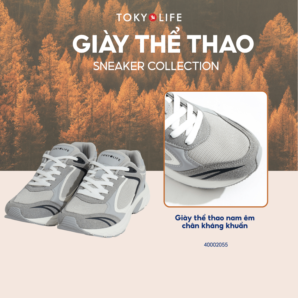 Giày thể thao nam êm chân kháng khuẩn TOKYOLIFE 40002055