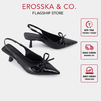 Erosska - Giày cao gót nữ mũi nhọn đính nơ kiểu dáng sang trọng thời trang cao 7cm - EH058
