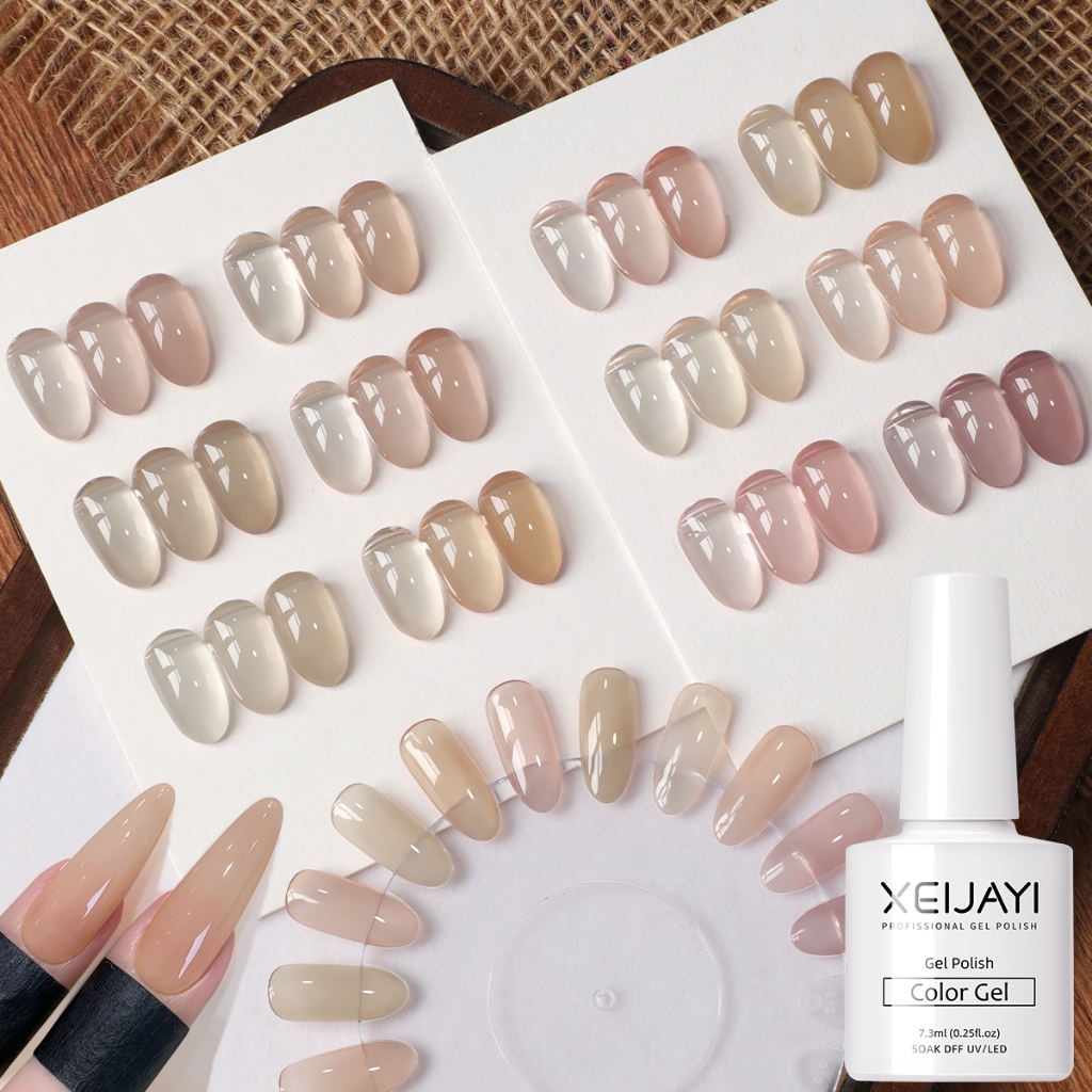XEIJAYI 7.3ml - Sơn gel móng tay màu nude mới, phù hợp cho salon và sử dụng hàng ngày.