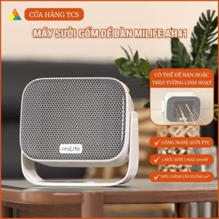 Máy sưởi gốm để bàn miLife AH41, công suất 1000w, 2 mức sưởi nhiệt