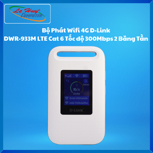 Bộ Phát Wifi 4G D-Link DWR-933M LTE Cat 6 Tốc độ 300Mbps 2 Băng Tần - Hàng Chính Hãng