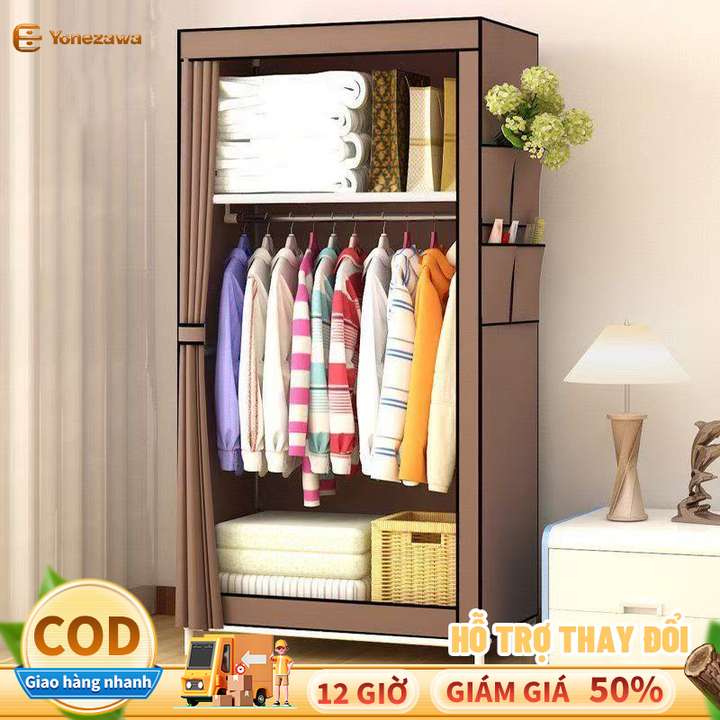 Tủ Vải Đựng Quần Áo Đa Năng Tủ Vải Khung Sắt Bền Bỉ Chống Bụi Phù Hợp Với Học Sinh, Sinh Viên
