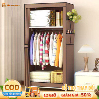 Tủ Vải Đựng Quần Áo Đa Năng Tủ Vải Khung Sắt Bền Bỉ Chống Bụi Phù Hợp Với Học Sinh, Sinh Viên
