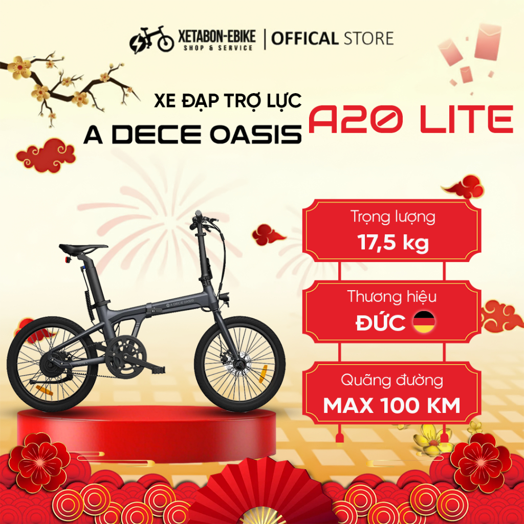 Xe Đạp Điện Trợ Lực ADO A20 Lite - Gấp Gọn - Bền bỉ - Tiện lợi Hàng chính hãng Bảo hành 1 đổi 1 12 t