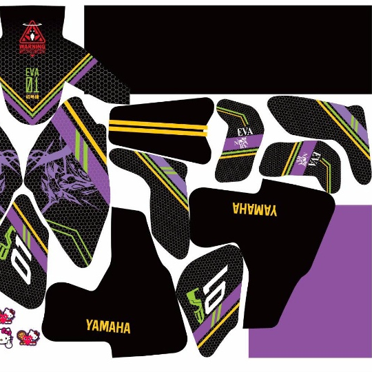 Tem trùm MT15 kiểu EVA 01 decal 3 lớp  thiết kế theo yêu cầu