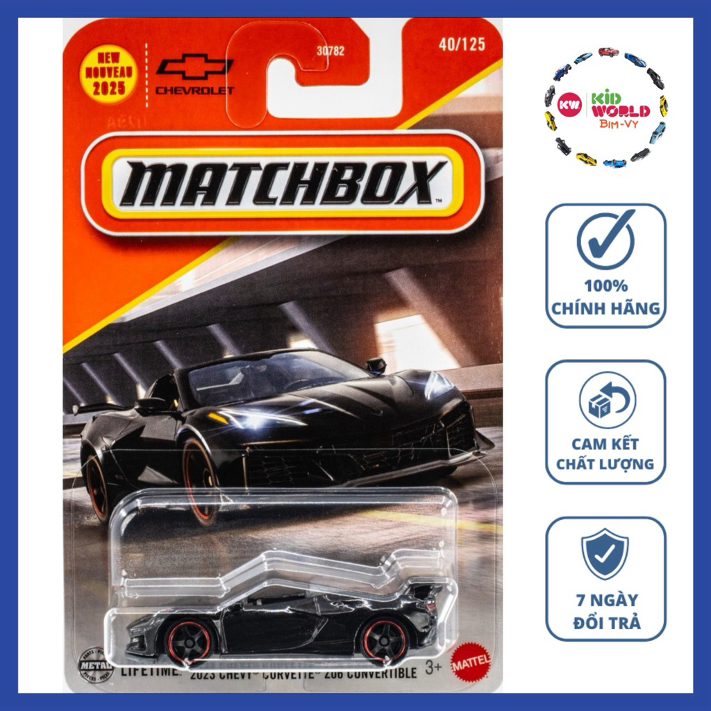 Xe mô hình Matchbox 2023 Chevy Corvette Z06 Convertible JBN76.