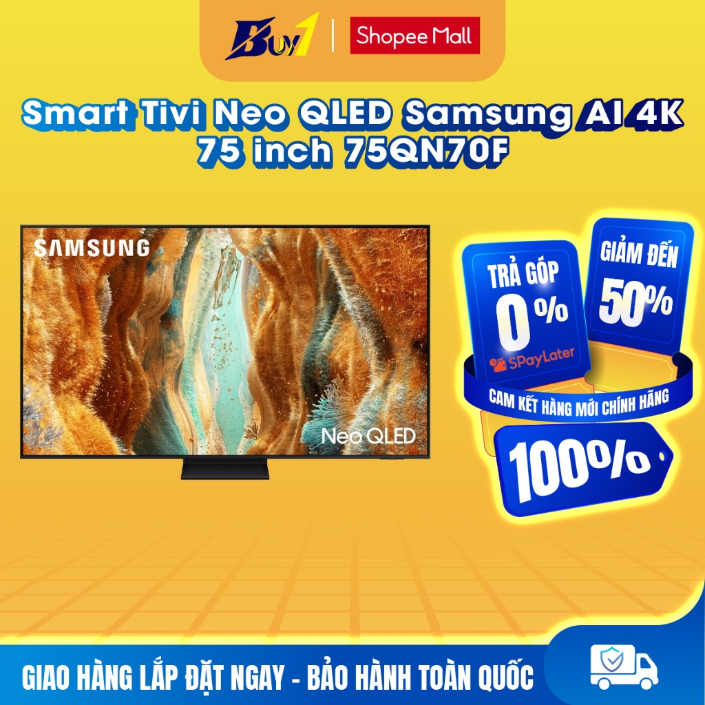 75QN70F - Smart Tivi Neo QLED Samsung AI 4K 75 inch QA75QN70F - Hàng chính hãng