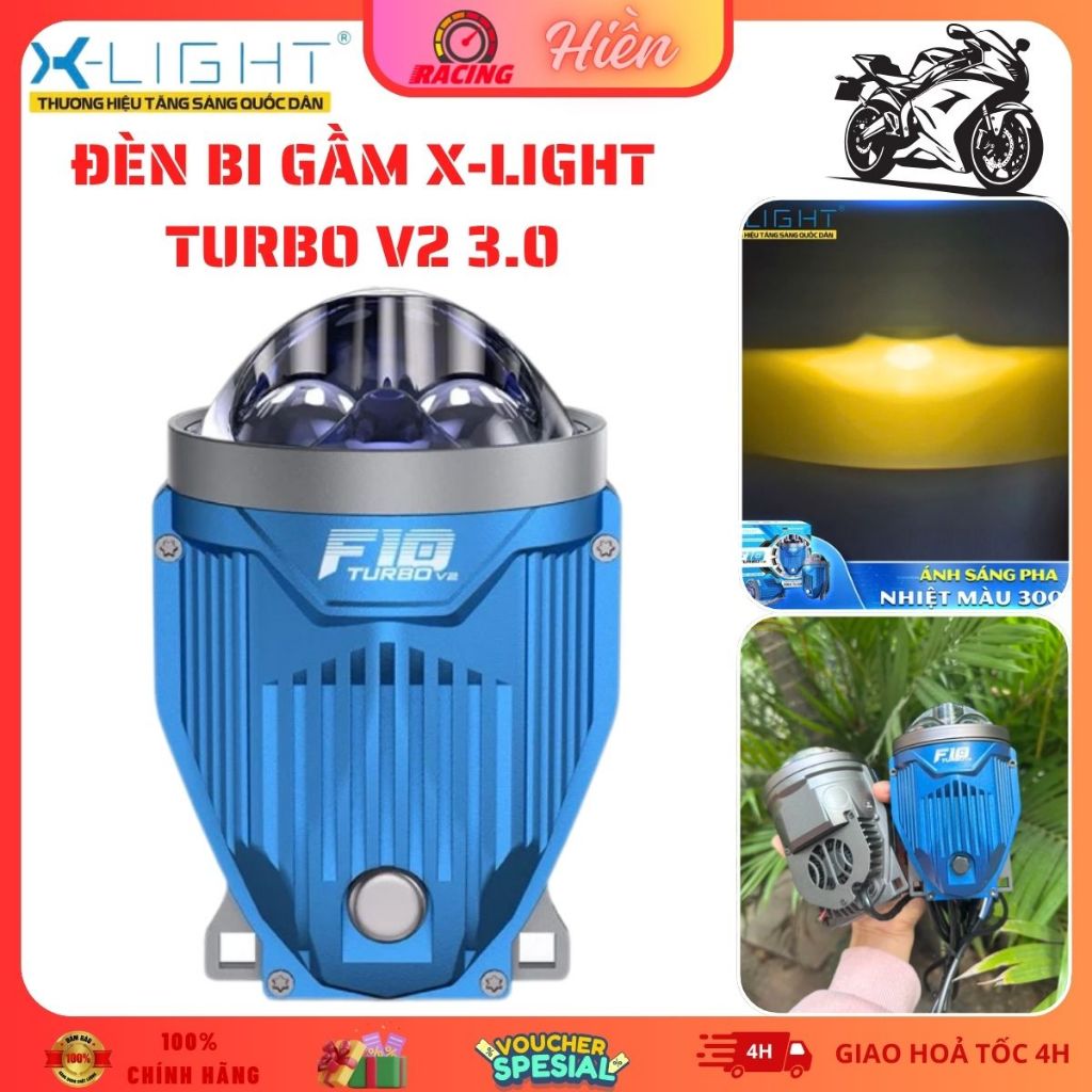 X-LIGHT F10 Turbo V2, Đèn Bi Gầm X-Light F10 Turbo V2 3.0 Inch Công Suất 75W, 3 Nhiệt Màu IP68