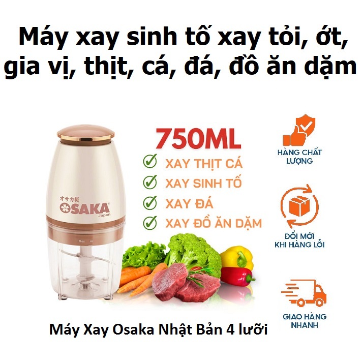 Máy xay sinh tố xay tỏi, ớt, gia vị, thịt, cá, đá, đồ ăn dặm Osaka cầm tay tiện lợi