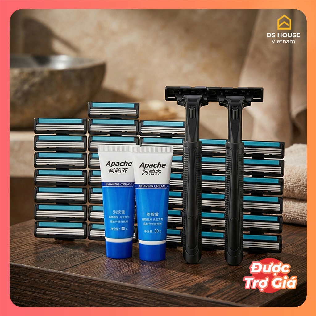[COMBO] 72 Lưỡi Dao Cạo Râu Tiện Lợi - Tặng Cán Dao & Gel Bôi - An Toàn Êm Ái Cạo Sạch Sâu Tiết Kiệm