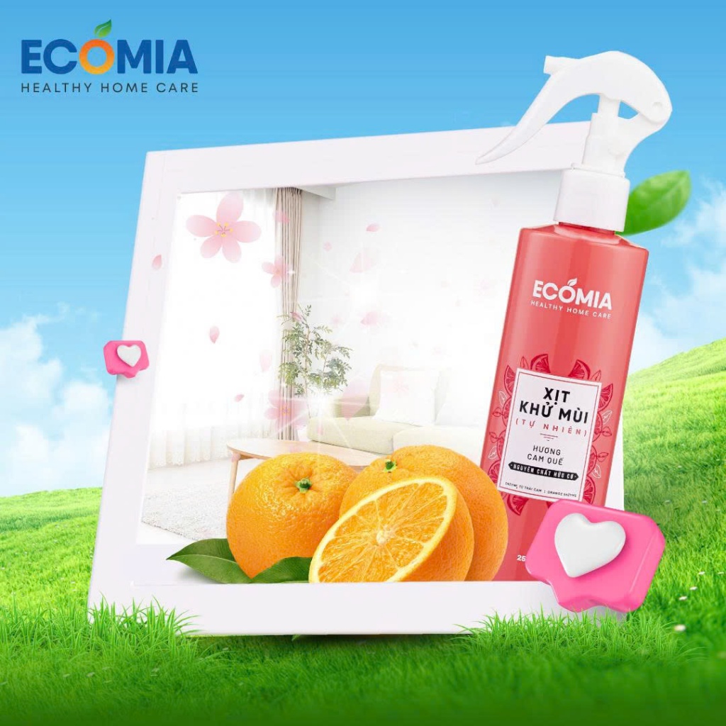 Xịt Khử Mùi, Khử Khuẩn Đa Năng Ecomia chiết xuất từ Thiên Nhiên, sử dụng Enzyme hữu cơ
