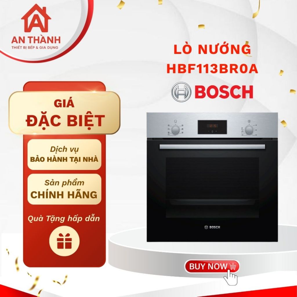 Lò nướng âm Bosch HBF113BR0A 66 lít - Đa chức năng tiện lợi, Phù hợp gia đình Việt