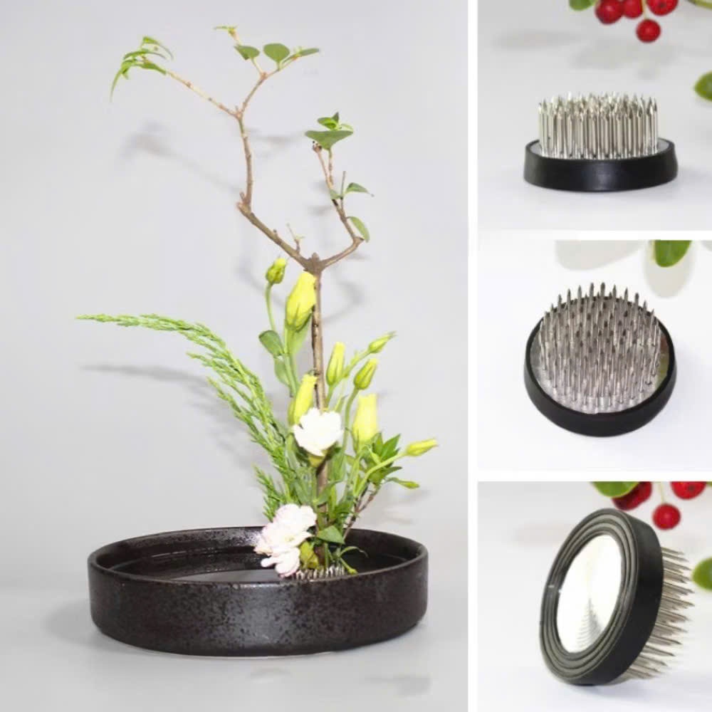 Bàn chông cắm hoa nghệ thuật, nhiều kích thước, dụng cụ cắm hoa Ikebana phong cách Nhật Bản