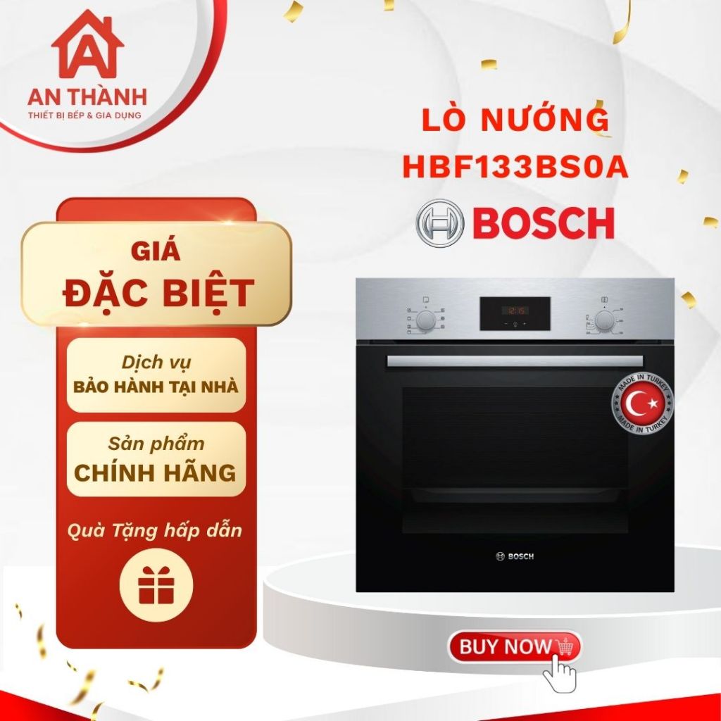 Lò nướng âm tủ Bosch HBF133BS0A Serie 2 - Hiệu suất nướng ổn định, Chính hãng Bosch