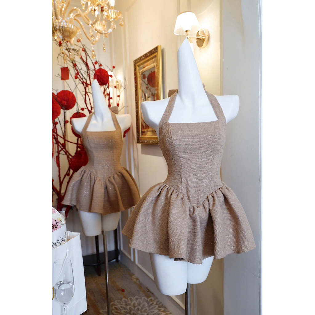 𝐍𝐄𝐖 𝐀𝐑𝐑𝐈𝐕𝐀𝐋 ✨ CAM KẾT CHUẨN HÌNH (𝐎𝐑𝐀𝐍𝐆𝐄 𝐒𝐓𝐔𝐃𝐈𝐎𝐒 ) - Tyla Dress 5 - Đầm Thiết Kế Cổ Yếm Nơ Lưng Dáng