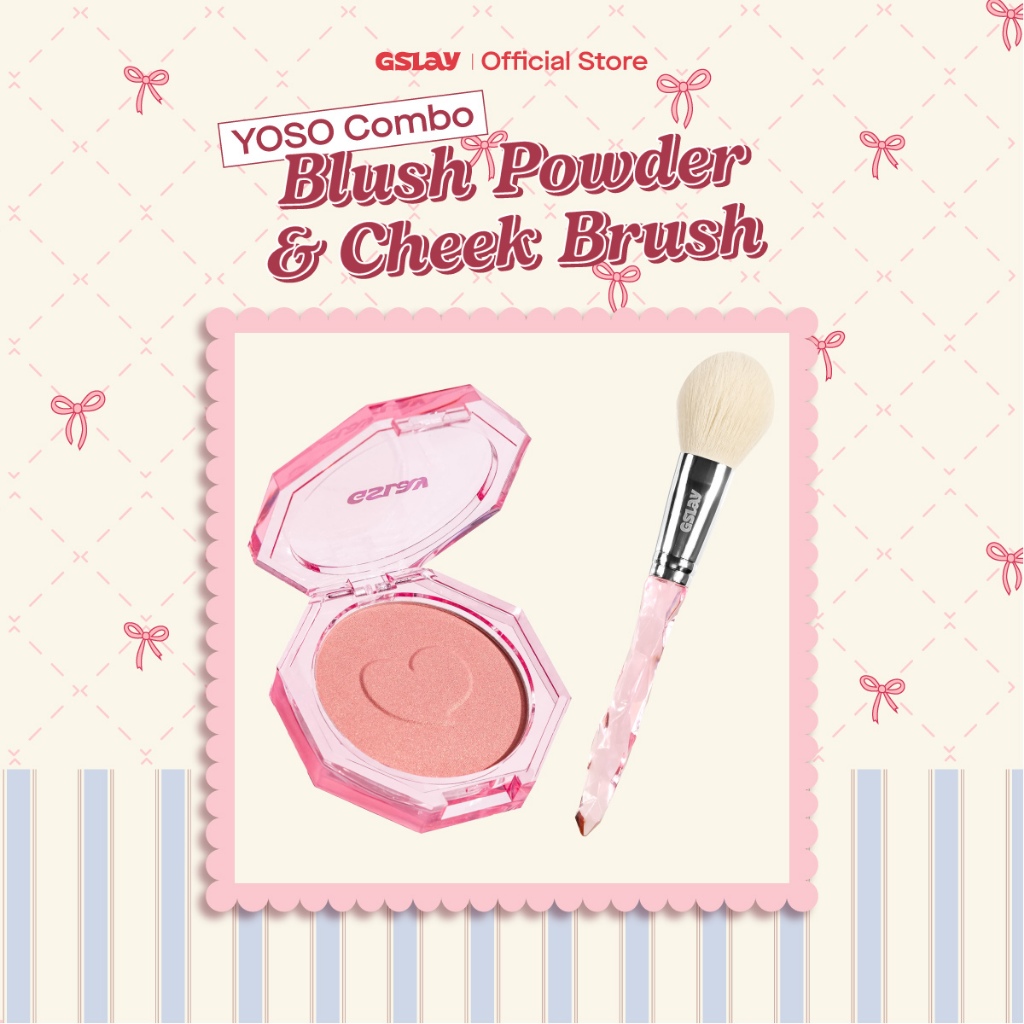 [Võ Hà Linh x GSLAY] COMBO GSLAY YOSO 01 Phấn Má Thuần Chay (5g) và 01 Cọ Má (23,5g) Tặng 01 Sticker