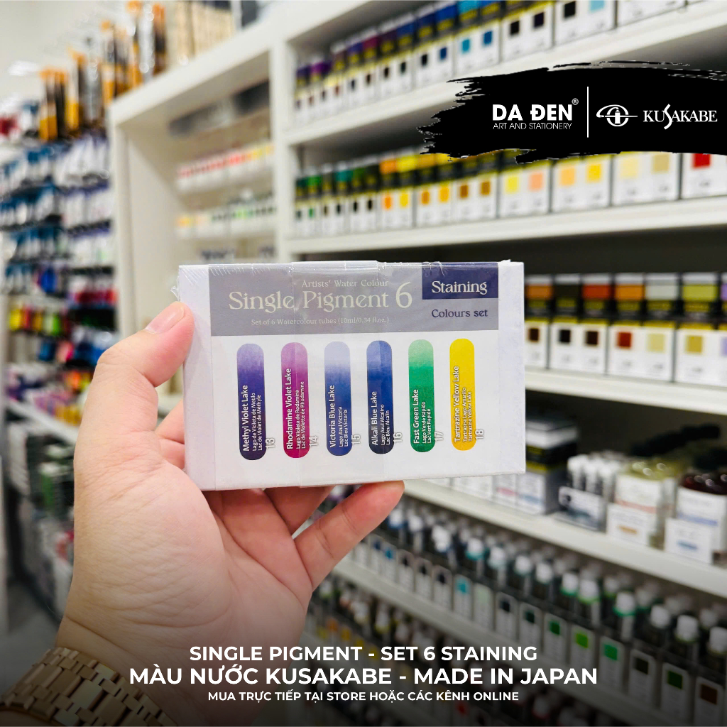 [DA ĐEN - QUẬN 3] Set 6 Màu Nước Đơn Sắc Single Pigment Kusakabe