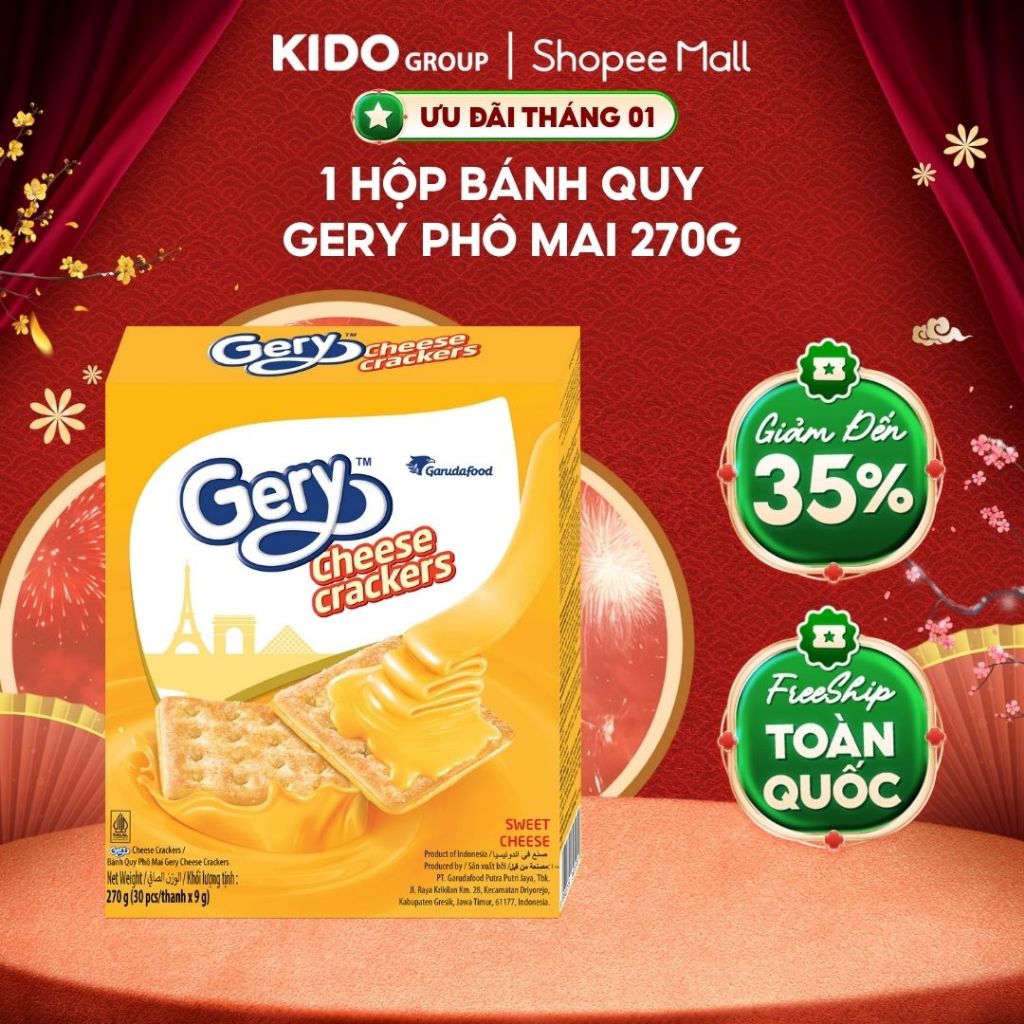 Bánh Quy Gery Vị Phô Mai Hộp 270g I Kido Group