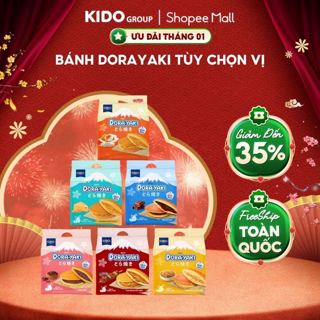 [Tùy chọn 6 Vị] Túi Bánh Dorayaki 30g - Cấu trúc bánh siêu mềm mịn, chuẩn Bakery | Kido's Bakery