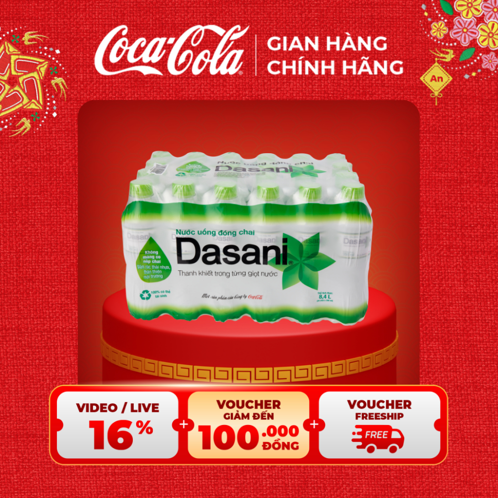 Lốc 24 Chai Nước Suối Dasani 350ml/Chai Coca-Cola Official Store Sale 25.01_SP