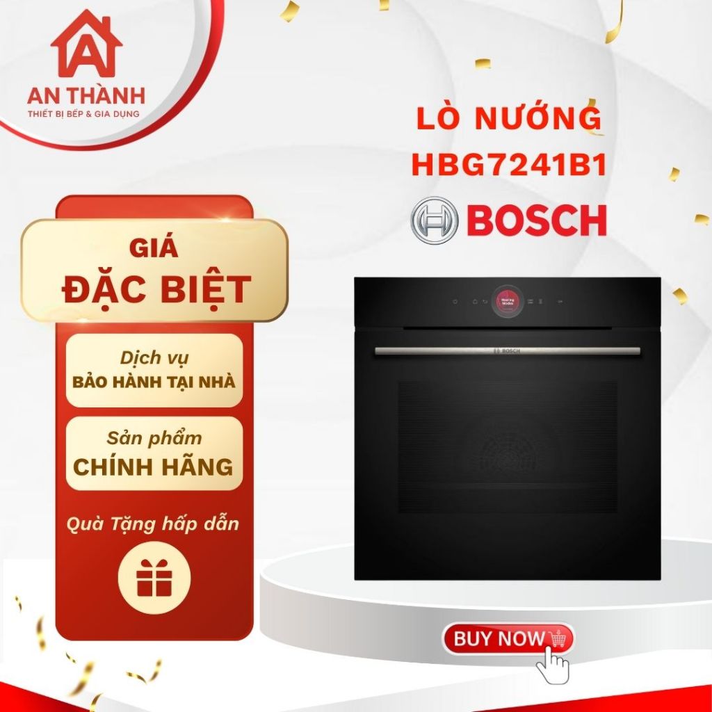 Lò Nướng Âm Tủ BOSCH HBG7241B1 SERIE 8 - Hiệu suất nướng ổn định, bền bỉ theo thời gian