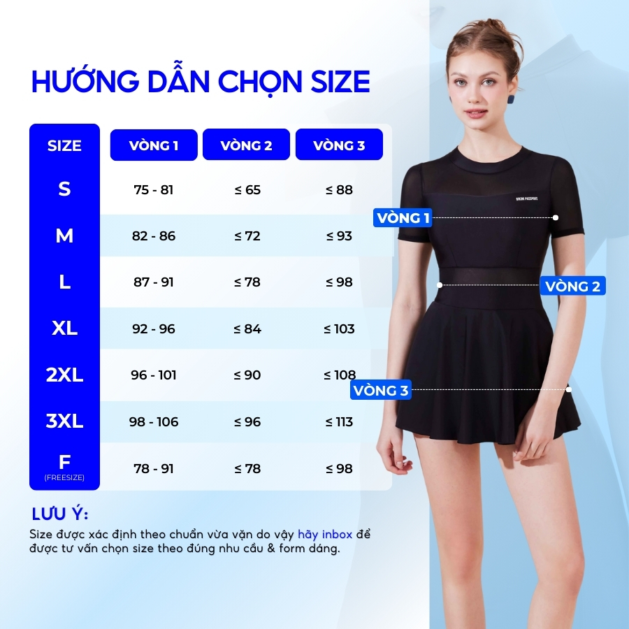 Đồ bơi một mảnh nữ tay ngắn che khuyết điểm đi biển - Bikini Passport - BS1020_BL | BigBuy360 - bigbuy360.vn