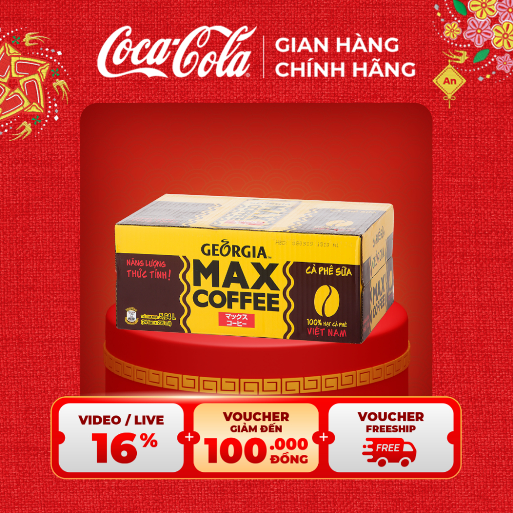 Thùng 24 Lon Cà Phê Georgia Max Coffee 180ml/Lon Sale 25.01_SP