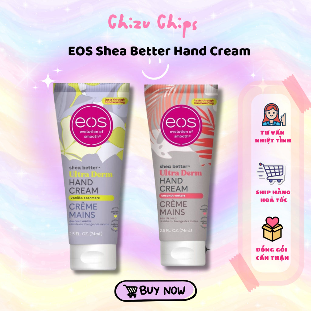 Kem Dưỡng Da Tay EOS Shea Better Hand Cream Hương Thơm Ngọt Ngào,Dưỡng Ẩm Sâu, Mềm Mịn