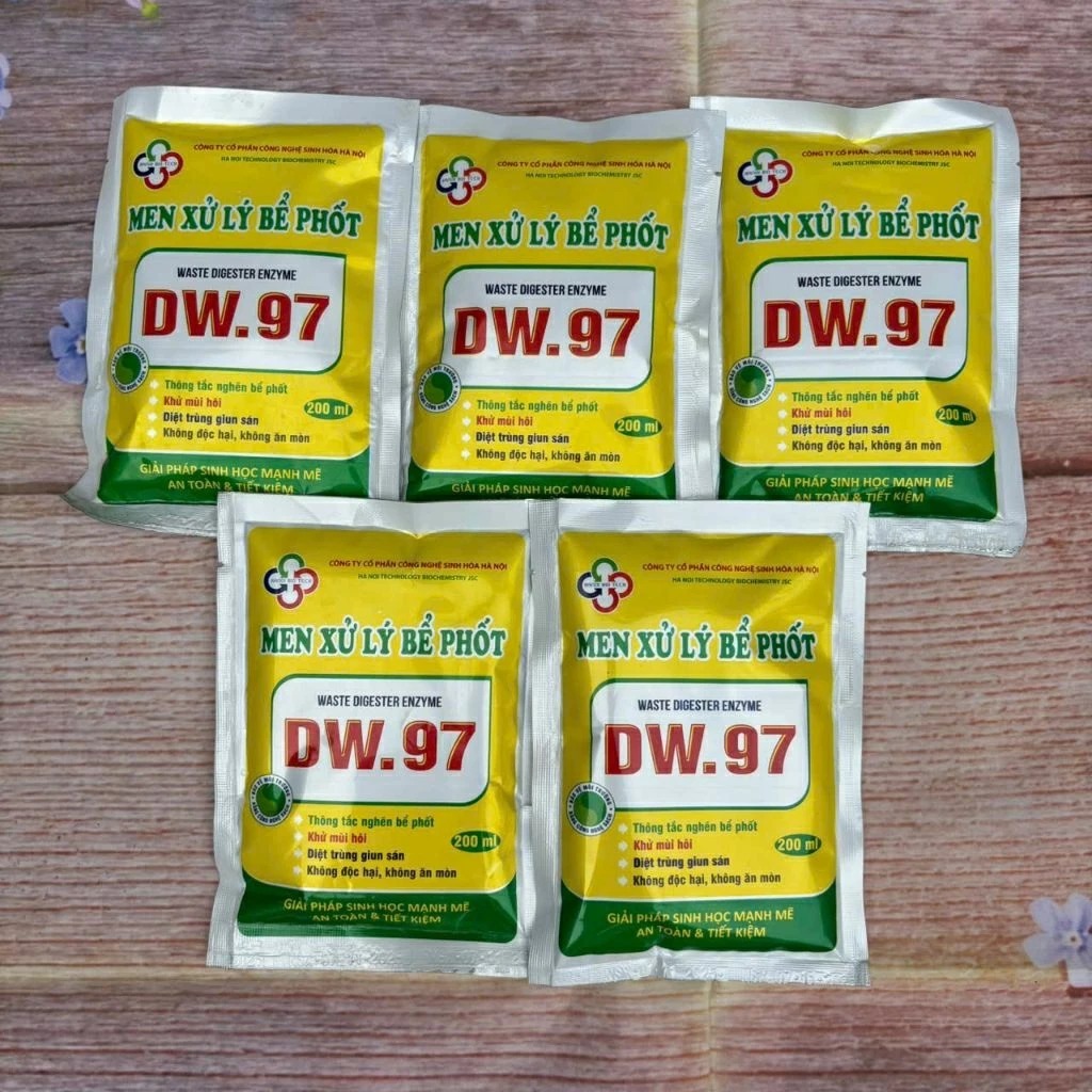 10 Gói ( Tặng 1 ) Men Xử Lý Bể Phốt DW 97 (Dạng Nước) - Xử lý Mùi Hôi Bồn Cầu - Phòng Tắc Nghẽn Bồn 