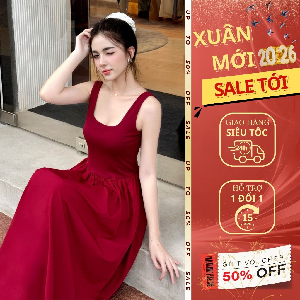 Đầm 2 dây body dáng xòe Emili Design đầm maxi hở lưng phong cách sang trọng [V339]