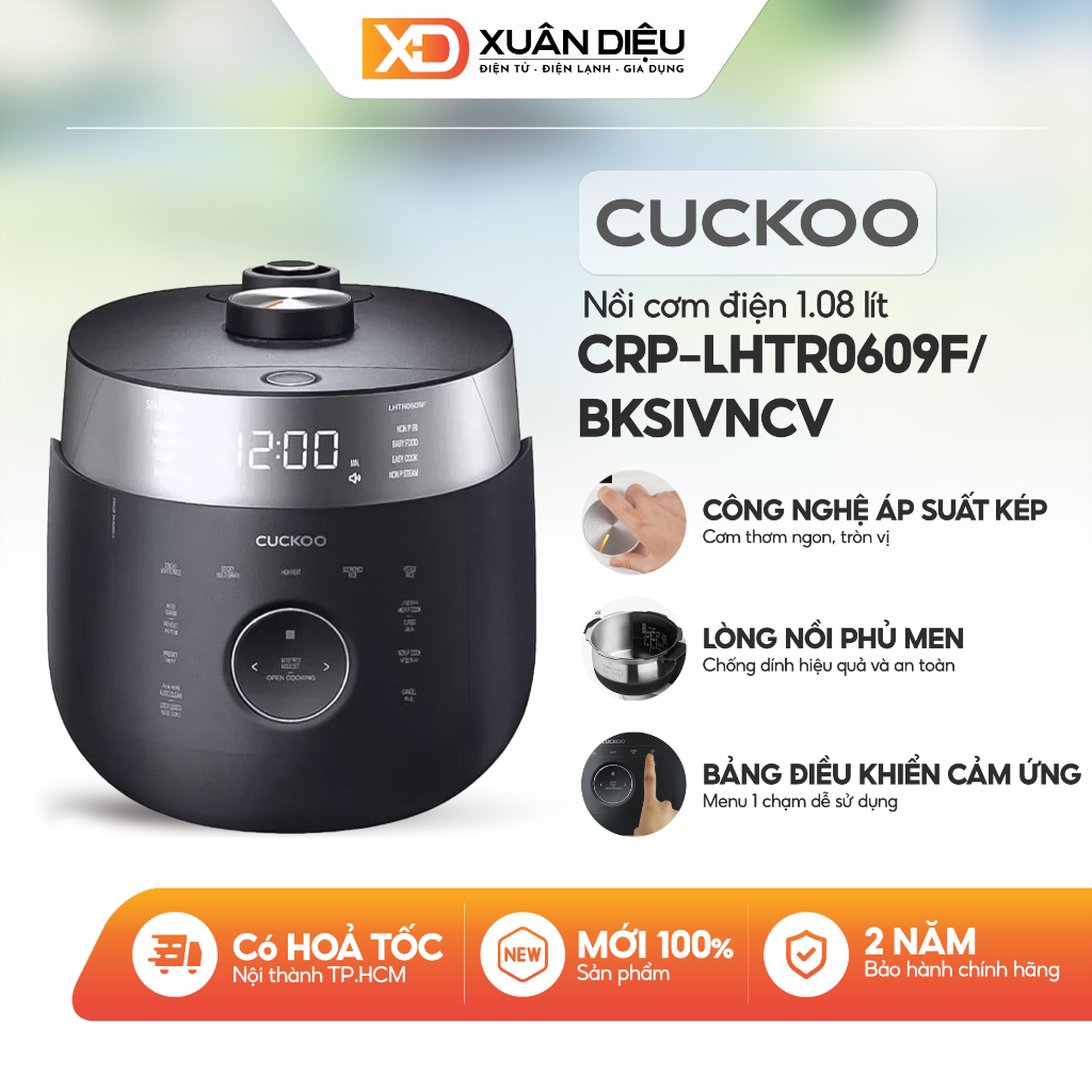Nồi Cơm Áp Suất Cao Tần Cuckoo CRP-LHTR0609F | CRP-LHTR0609F/WHSIVNCV 1.08 Lít - Hàn Quốc