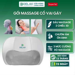 Gối Massage Cổ Vai Gáy DELAX Đầu Massage 3D Hồng Ngoại Đảo Chiều Giúp Giảm Đau Nhức,Máy Mát Xa Đa Năng Toàn Thân GMC01