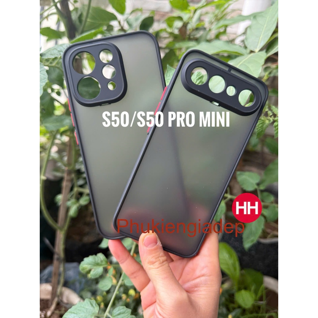 Ốp lưng Vivo S50 , S50 Pro Mini nhám viền màu,chống bám vân tay ( màu Đen)