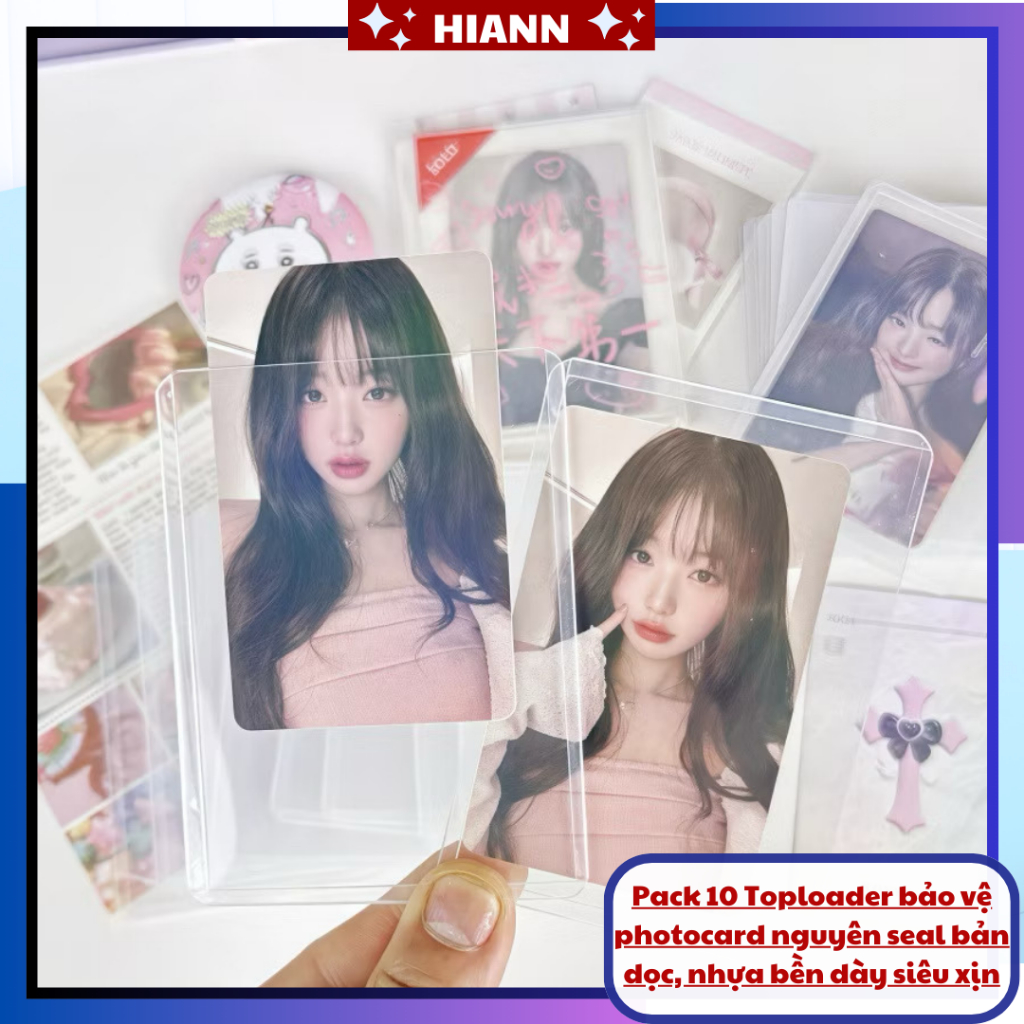 Set 10 Toploader Bảo Vệ Photocard Idol Có Seal Đựng Ảnh Idol Trong Suốt Phụ Kiện Bảo Vệ Thẻ Ảnh