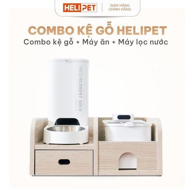 [BH 18 THÁNG] Combo Kệ Gỗ + Máy Nhả Hạt + Máy Lọc Nước Cho Chó Mèo Giúp Chăm Sóc Thú Cưng Toàn Diện