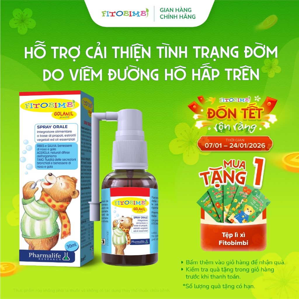 Fitobimbi Golanil Junior - Xịt họng cho bé - 30ml
