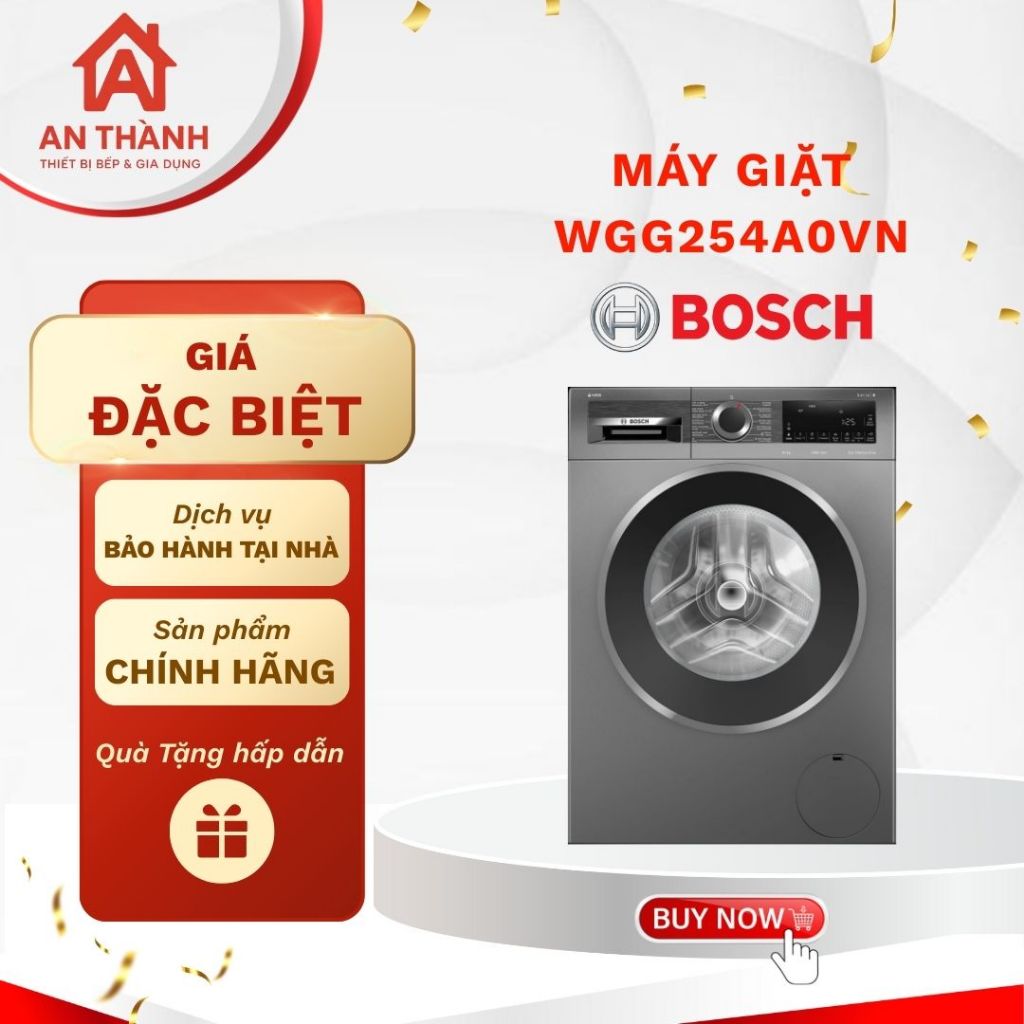 Máy giặt Bosch Serie 6 WGG254A0VN I-Dos 10kg 1400rpm - Giặt mạnh mẽ, tiết kiệm nước hiệu quả