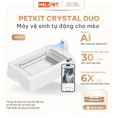 [Bảo hành 18 Tháng] Máy Dọn Phân Mèo PETKIT Purobot Crystal Duo – Nhà Vệ Sinh Tự Động Có Camera AI