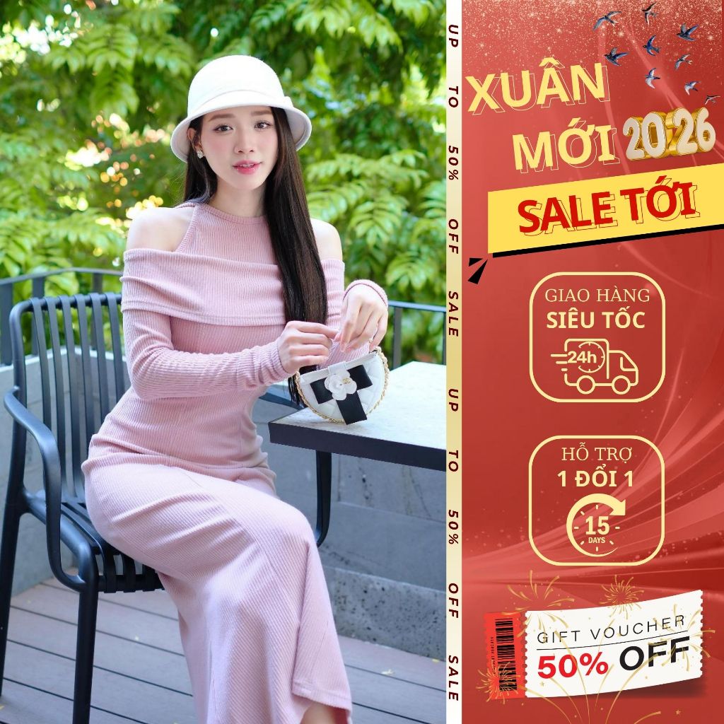 Đầm body trễ vai tôn dáng LaNang đi tiệc và đi chơi [v213]