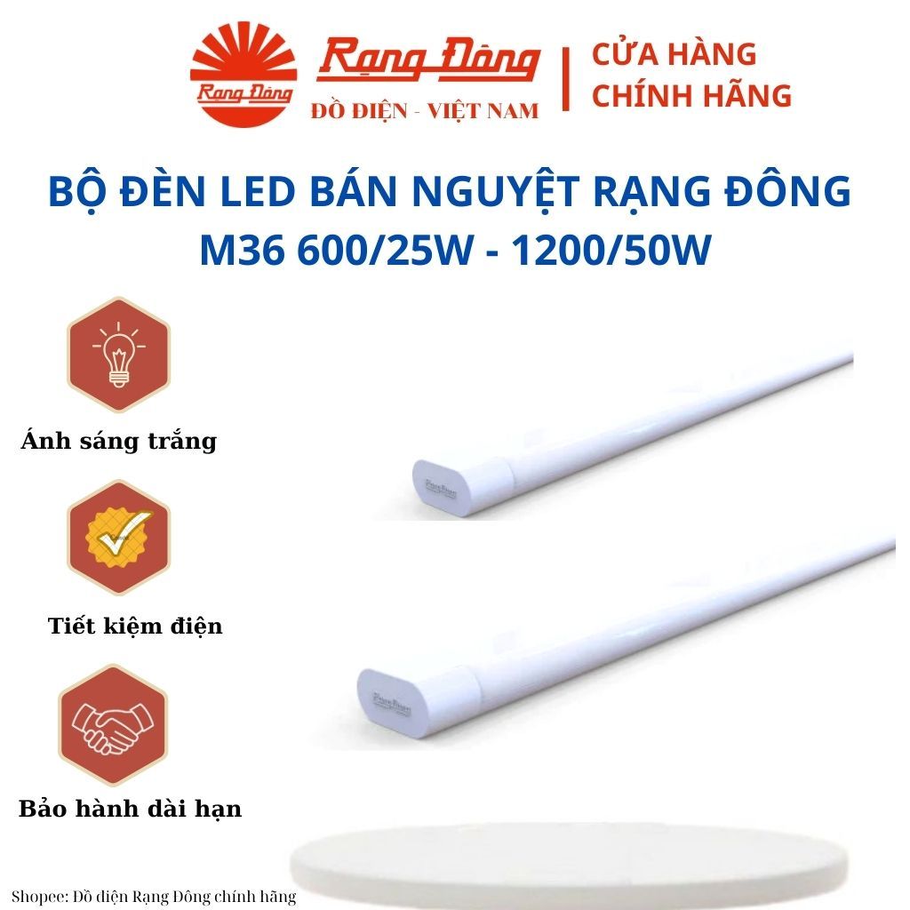 Đèn LED bán nguyệt Rạng Đông M36 công suất 25W & 50W Ánh sáng trắng, tiết kiệm điện năng Model: M36